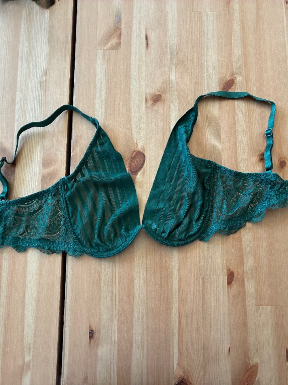 Adore Me Green Plunge Lace Bra